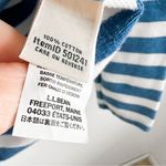 L.L.Bean Blue White Stripe Chambray Collar Rugby Pullover Top sz Small Photo 1