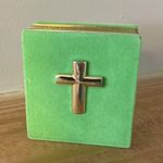 August Peridot Cross Necklace Gold Photo 3