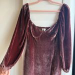 Aritzia  Wilfred Novella Velvet Puff Sleeve Mini Dress in Truffle Brown size 6 Photo 2
