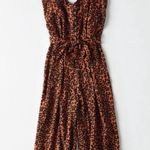 American Eagle  Outfitters Leopard Animal Print Cropped Jumpsuit XS Photo 3