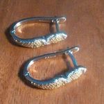 Green Diamond Accent Hoop Earrings Photo 0