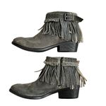 Nomad Janis Fringe Leather Ankle Boots Women’s Size 8 Charcoal Grey Western Photo 6