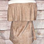 AS by DF Cape Horn Off the Shoulder Suede Top Size Photo 3