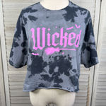 Spirit  Women's Cropped "Wicked" Tie Dye T-Shirt Gray-Large Photo 0
