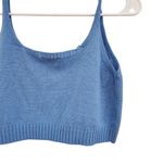 Sugar Thrillz Embroidered Cropped Knit Top Sleeveless Scoop Neck Blue Size Large Photo 3
