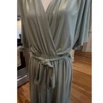 RED STAR NWT SAGE GREEN RUFFLED HEM WRAP TOP DRESS WAIST TIE WOMENS 1X Size XL Photo 4