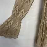 Free People Size XS Simone Crochet Lace Mock Neck Bell Sleeve Mini Shift Dress Photo 6