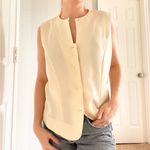 Liz Claiborne Vintage  Cream Button Down Vest Top Photo 4
