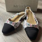 Multicolor Tweed Slingback Sandals Size 7 White Photo 0