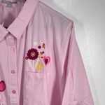 Woman Within  Embroidered Heart Floral 3/4 Sleeve Button‎ Down Shirt 3X Photo 5