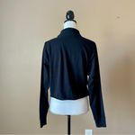 Brandy Melville  | Black Cropped Raw Hem Polo Shirt Sz OS Photo 3