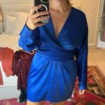 ASOS DESIGN mini dress with batwing sleeve and wrap waist in satin Photo 0