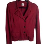 CAbi Size 10 Rhubard Outing Blazer Side Botton Wine Red Ponte Knit Office 3175 Photo 0