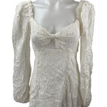 Majorelle  White Floral Eyelet Embroidered Long Puff Sleeve Mini A-Line Dress S Photo 0