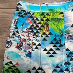 Seafolly Beach Summer Mid Rise Resort Rayon Ankle Tie Pants Blue Green Small Photo 4