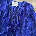 The Jetset Diaries  printed long sleeve sheer lace up ruffle blouse Photo 3