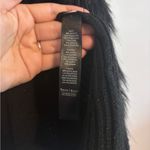 White House | Black Market Faux Fur Black Shimmer Long Open Front Sweater Vest Photo 6