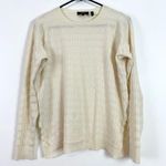 Theory Hilson Refine 100% Merino Wool Striped Crewneck Sweater Ivory Medium Photo 1