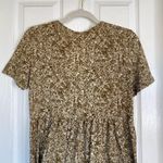 ZARA Brown Floral Midi Dress Short Sleeves Lightweight Summer Tiered Photo 5