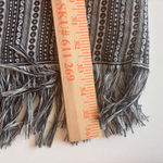 Dress Barn ‎ Maxi Skirt S Gray White Black Fringe Tile Print Rayon Blend Photo 5