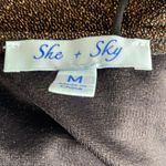 She & Sky  Brown Glitter Ruched Bodycon Mini Dress Photo 6
