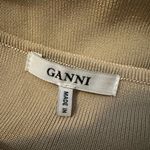 Ganni  Women Evangel Cold Shoulder Tan Blouse Size S Photo 3