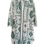 ZARA  White Green Embroidered Tunic Collared Shirt Dress Boho Cover Up size XL Photo 2