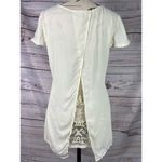Maeve Anthropologie Sheer Lace Blouse Womens 4 Embroidery Split Tulip Back Ivory Photo 3