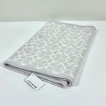 Metallic Star Signature Coach Logo Infinity Scarf Chalk Grey NWT Photo 1