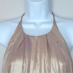 Halston Heritage Gold Metallic Carwash Dress Size M Photo 5