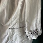 Hearts of Palm White 20W Blazer Jacket Embroidered Boho Artsy Floral 3/4 Sleeve Photo 4