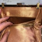 Vintage Gold Handbag Fabric Satin Lined Evening Party Holiday Formal 60's Photo 6