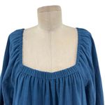 Cleobella  Neha Mini Dress Blue‎ Long Sleeve Tasseled Cotton Size Medium Photo 3