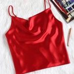 Zaful Red Silk Tank Top Photo 0