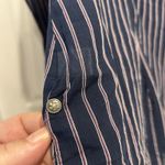 Converse  ONE STAR Womens Navy Maroon Striped Ruffle‎ Front Shirt NWT Academia Photo 6