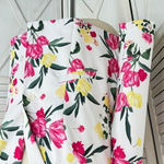 INC International Concepts Floral Print Blazer Jacket White Pink 1X Plus Size Photo 8