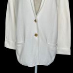 Lands' End Lands’ End Knit Sweater Blazer White Women’s Size M 10-12 Casual Neutral Cotton Photo 2