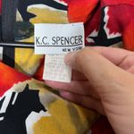 Vintage K.C. Spencer Floral Print Dress Sleeveless Black Red Yellow‎ Size 10 Photo 4