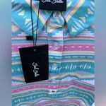 Bad Birdie Women's‎ XXL Aqua Pink Aztec Print Sleeveless Comfy Collar Golf Shirt Blue Size undefined Photo 4