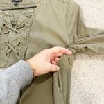 Talbots  Dress Women Green Lace up Front 3/4 Sleeve Shirt 16 Petite renaissance Photo 6