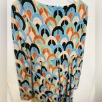 $695 CARA CARA Loretta Dress Geo Dew Moss Sz Small New Blue Photo 9