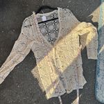 None Vintage Elegant Crochet Lace Top sweater cardigan  - Cream Photo 8