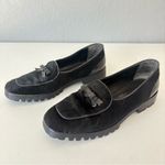 Donald J Pliner Womens 6.5 M Loafers Black Faux Fur Flat Bow Shoes Made In Italy Photo 1