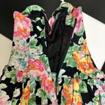 Vintage 80s 90s Niki Strapless Tube Dress Ruffles Colorful Floral Dopamine sz S Multiple Photo 11