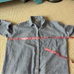 Umgee Blue and White Striped Button Down Blouse Photo 3