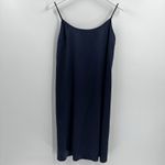 STAUD  Midi Slip Dress Size Medium Satin Dark Navy Blue Cocktail Party Minimalist Photo 2