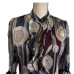 Piano Vintage 80s Ruffle Blouse Size M Red Size M Photo 4