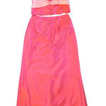 $900 Marisa Baratelli 6 8 Thai Silk Maxi Dress Peach Pink Skirt Gown Formal Set Photo 0