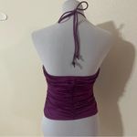 Veronica Beard  Nikita purple ruched beaded halter top NEW 8 Photo 5