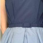 Vintage Plaza South belted midi dress spaghetti strap blue pleated skirt sz L Size L Photo 1